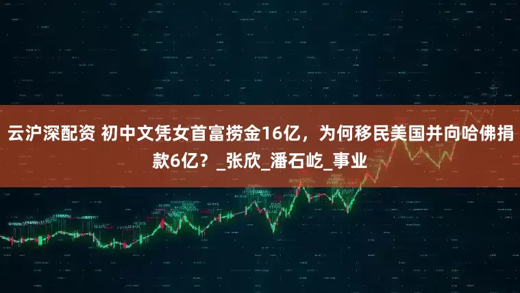 云沪深配资 初中文凭女首富捞金16亿，为何移民美国并向哈佛捐款6亿？_张欣_潘石屹_事业